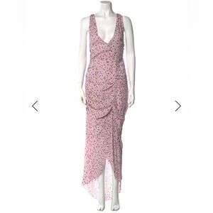 NICHOLAS Asymmetrical Silk Pink Floral Dress